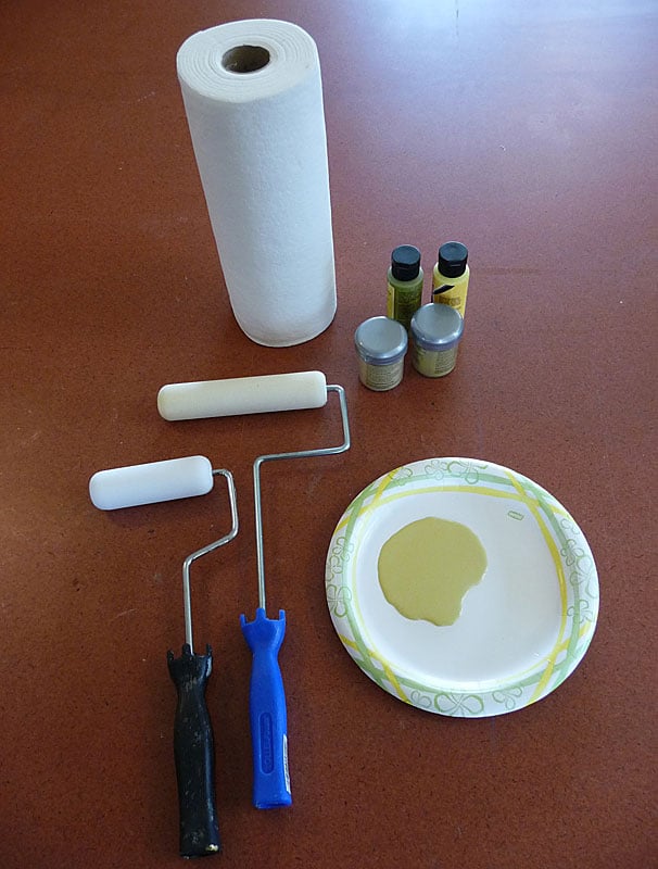 Stenciling Tools and Supplies. Foam roller for fast stenciling.
