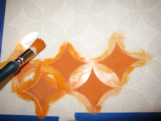 Nagoya craft stencil on fabric