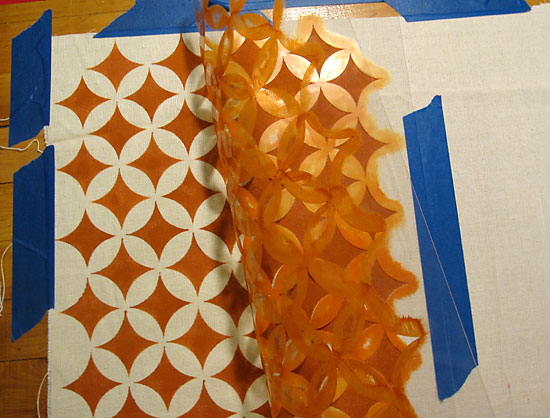 stenciled fabric DIY project