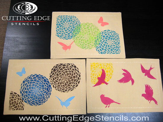 stenciled placemats