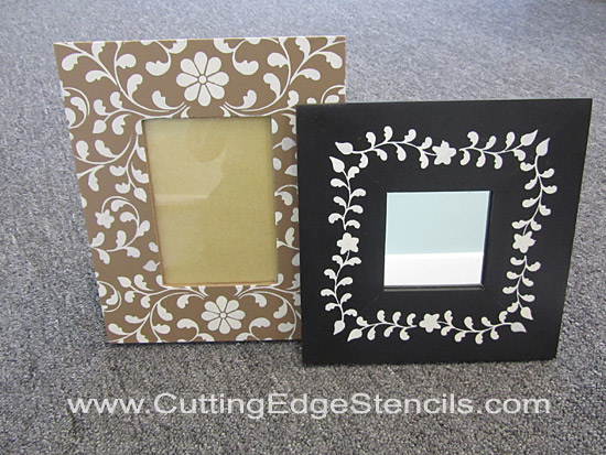 Inlay-Stenciled-Picture-Frames