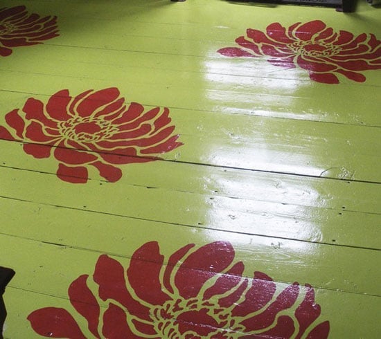 Anemone Grand flower stencil floor