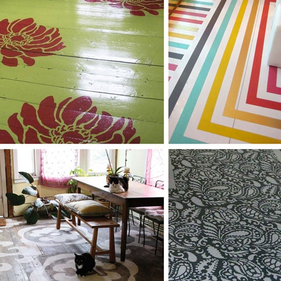 stenciled floors DIY home decor