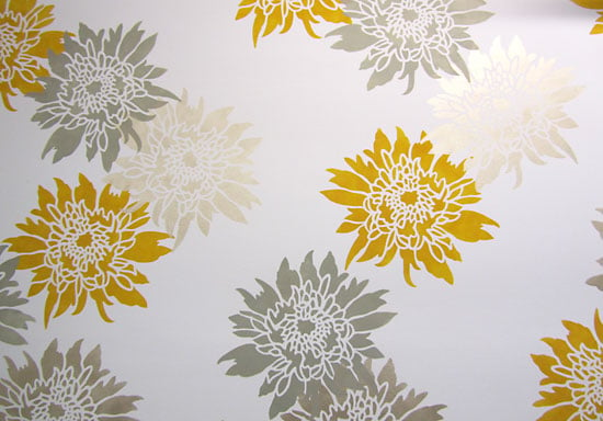 Chrysanthemum Grande wall stencil 
