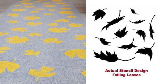 Falling Leaves Stencil for rugs