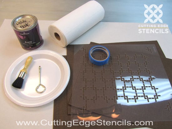 Stencil supplies for DIY kitchen decor