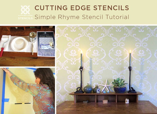 Simple Rhyme stencil feature wall tutorial