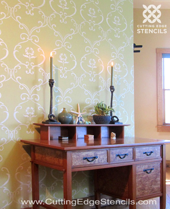 Simple Rhyme stencil accent wall