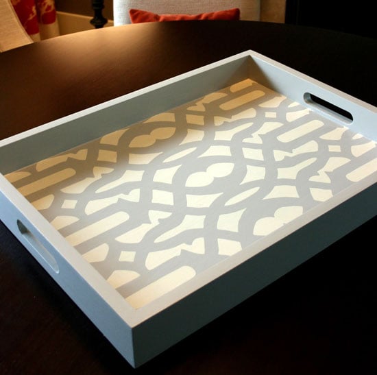 DIY tray for home decor with stencils