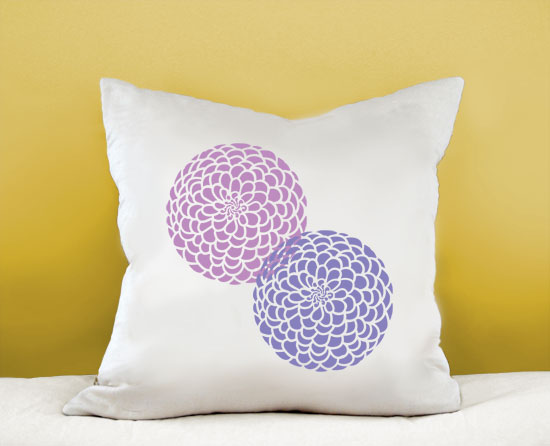 DIY Flower Stencil Pillow for House and Home
