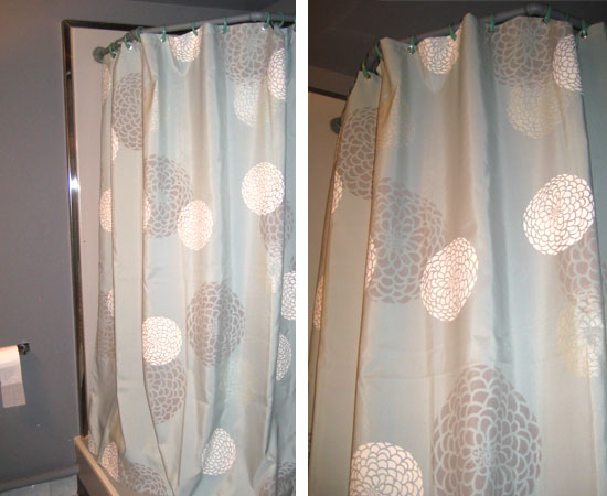 DIY Flower Stencil Shower Curtain