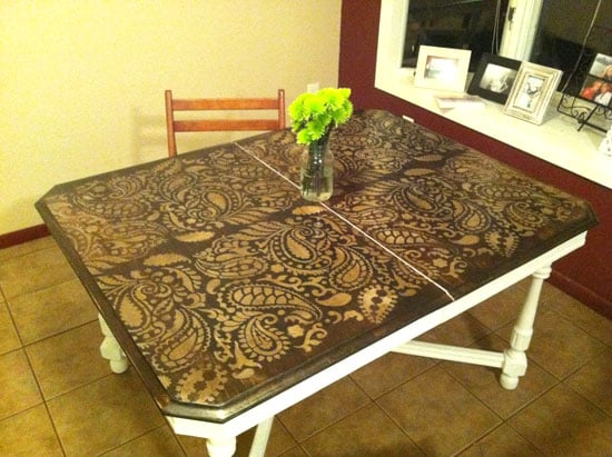 stribe Baby Abe Painting Ideas with Stencils: DIY Paisley Tabletop - Stencil Stories