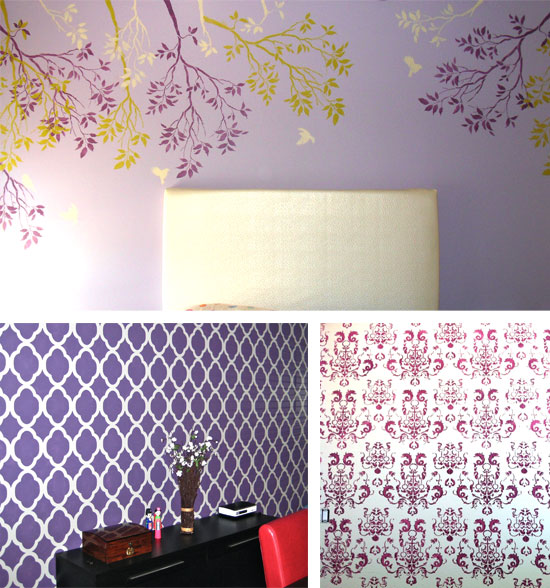 Stenciling with Purple Color Trend