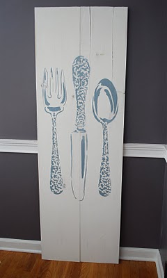 Awesome kitch decor stenciled with Bon Appetit Stencil