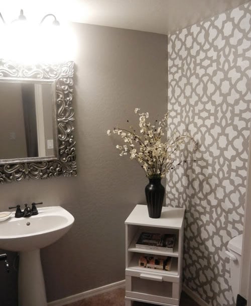 Zamira Stenciled bathroom using Cutting Edge Stencils