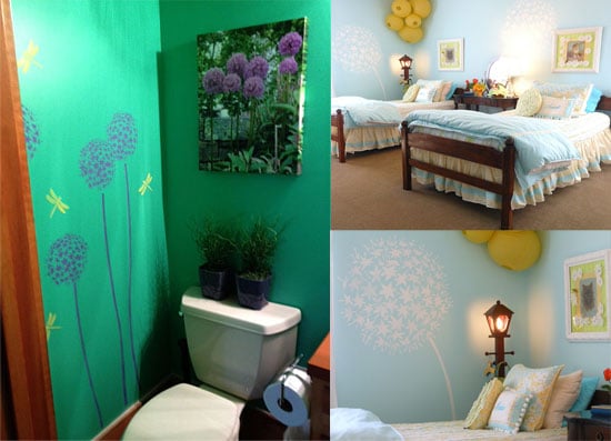 A few examples of Allium flower stencils used on walls!