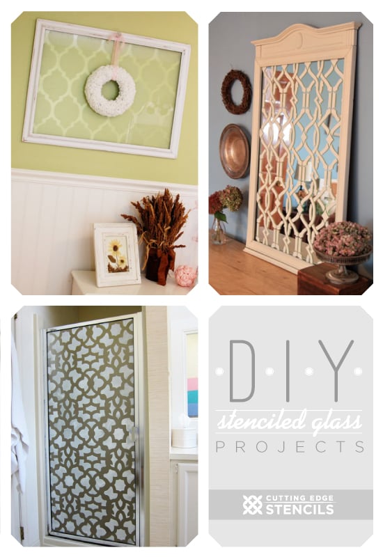 stenciled glass projects using Cutting Edge Stencils