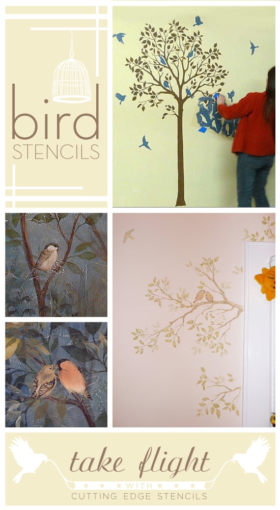 Paint with Bird Stencils and take flight with Cutting Edge Stencils