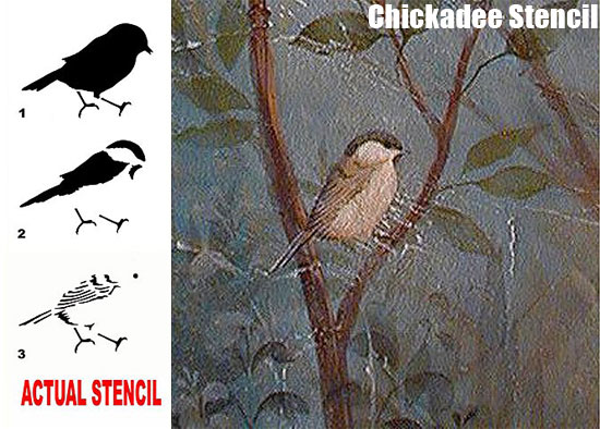 Chickadee Bird Stencil from Cutting Edge Stencils