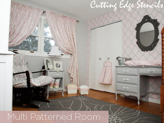 Use stencils with other patterns to complete the look in your room!