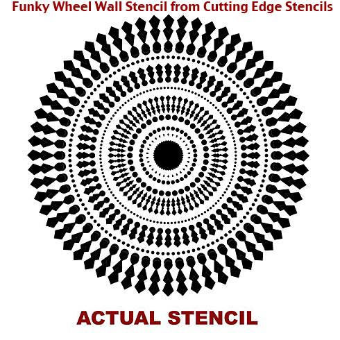 Funky Wheel Wall Stencil Pattern from Cutting Edge Stencils