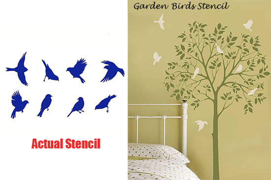 Versatile Garden Birds Stencil from Cutting Edge Stencils