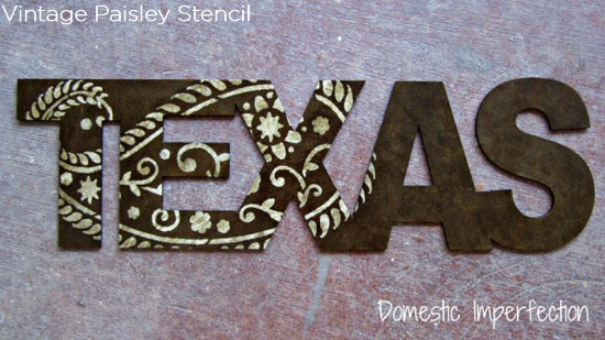Stencil words or letters with Cutting Edge Stencils' Vintage Paisley Stencil