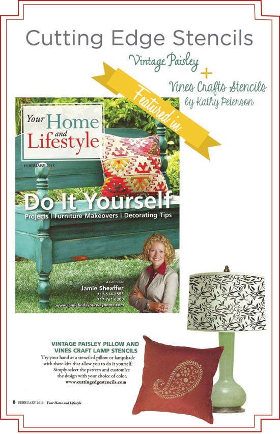 Cutting Edge Stencils featured in Your Home and Lifestyle Magazine