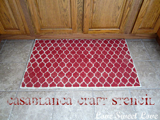DIY Casablanca stenciled rug is super easy to do and lots of color.