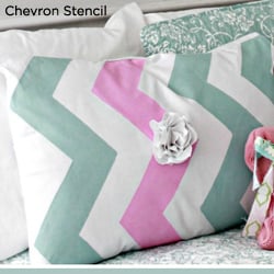 Adorable! This DIY Striped pillow was crated with the Chevron Stencil from Cutting Edge Stencils. http://www.cuttingedgestencils.com/chevron-stencil-pattern.html