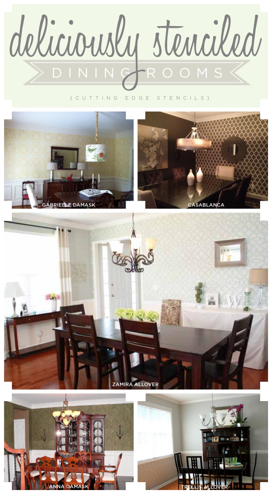 Delicsiously Stenciled Dining Rooms by Cutting Edge Stencils.