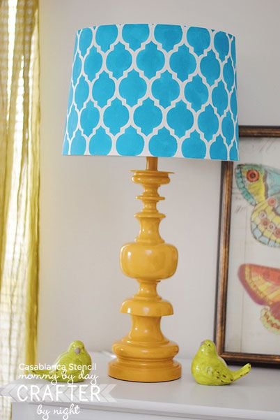 Creative and Unique! A Casablanca stenciled lamp shade adds lots of life and light to any space!