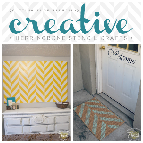 Two great herringbone stripe stencil diy craft ideas to spruce up your home! http://www.cuttingedgestencils.com/herringbone-stencil-pattern.html