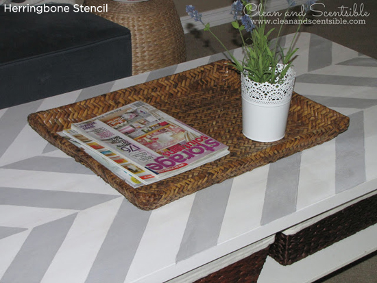 Glam up an old table top using the Herringbone Stencil from Cutting Edge Stencils. . http://www.cuttingedgestencils.com/herringbone-stencil-pattern.html