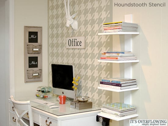 Gorgeous! Love the Houndstooth Stencil from Cutting Edge Stencils used in this gorgeous home office makeover! http://www.cuttingedgestencils.com/wall_stencil_houndstooth.html