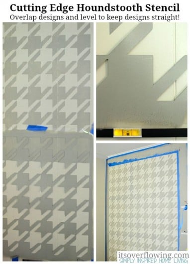 See how the Houndstooth Stencil from Cutting Edge Stencils transforms this home office. http://www.cuttingedgestencils.com/wall_stencil_houndstooth.html