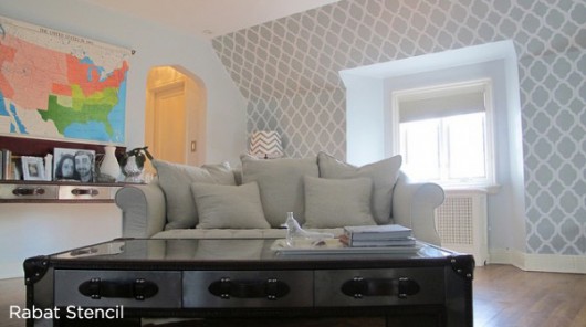 Gorgeous! This master bedroom uses the Rabat Stencil by Cutting Edge Stencils. http://www.cuttingedgestencils.com/moroccan-stencil-pattern-3.html