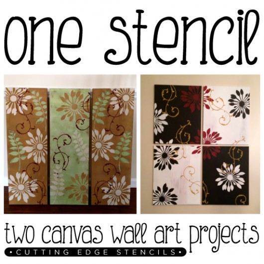 Create gorgeous wall art on canvas using the Splash Pattern Wall Stencil Kit. http://www.cuttingedgestencils.com/wallpaper-stencil-kits.html