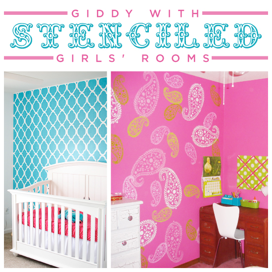Two adorable stenciled little girls rooms using Cutting Edge Stencils to give them the WOW factor! www.cuttingedgestencils.com
