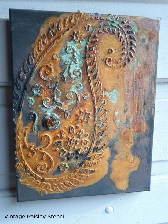 Unique Vintage Paisley stenciled wall art is the perfect piece to spruce up your home decor! http://www.cuttingedgestencils.com/paisley-stencil-vintage.html