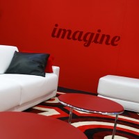 Stencil a wall quote like Imagine from Cutting Edge Stencils to personalize your space!
