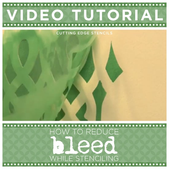 Learn how to reduce paint bleed when stenciling with Cutting Edge Stencils. http://www.youtube.com/watch?v=CAKksLM9So8&feature=share&list=UUMSVTU_Agr7z-OcNJnQSUbw