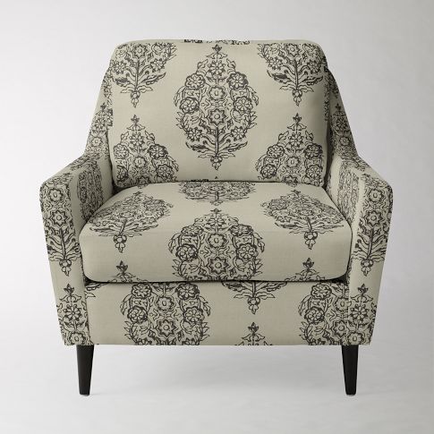 The everett armchair by West Elm has a gorgeous paisley print.