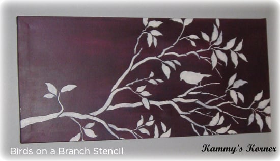 Stencil your own purple wall art using the Birds on a Branch Stencil! http://www.cuttingedgestencils.com/wall-stencil-branch.html