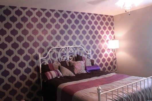 Use the Cascade Stencil from Cutting Edge Stencils in purple to get this gorgeous look! http://www.cuttingedgestencils.com/cascade-allover-stencil-pattern.html