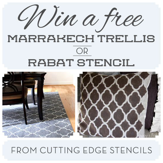 Win a free Marrakech Trellis or Rabat Stencil from Cutting Edge Stencils! http://www.cuttingedgestencils.com/moroccan-stencils.html