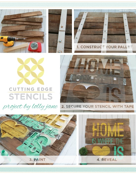 Learn how to stencil pallet or wood art using stencils from Cutting Edge Stencils! http://www.cuttingedgestencils.com/wall-quotes-stencils-quotes-for-walls.html