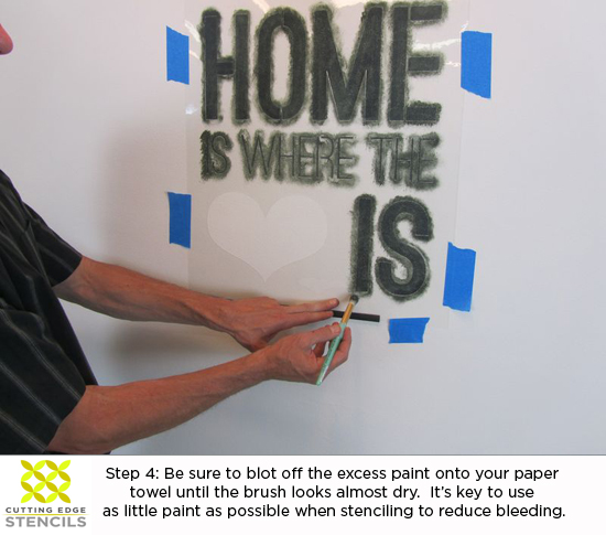 Learn how to stencil the Home is Where The Heart Is wall quote stencill from Cutting Edge Stencils! http://www.cuttingedgestencils.com/home-is-wall-quote-stencil.html