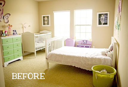 A simple little girl's bedroom before it was beautified with stencils and color! http://www.cuttingedgestencils.com/scroll-stencil.html