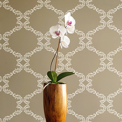 The Chelsea wall pattern from Cutting Edge Stencils! http://www.cuttingedgestencils.com/chelsea-allover-wall-pattern.html